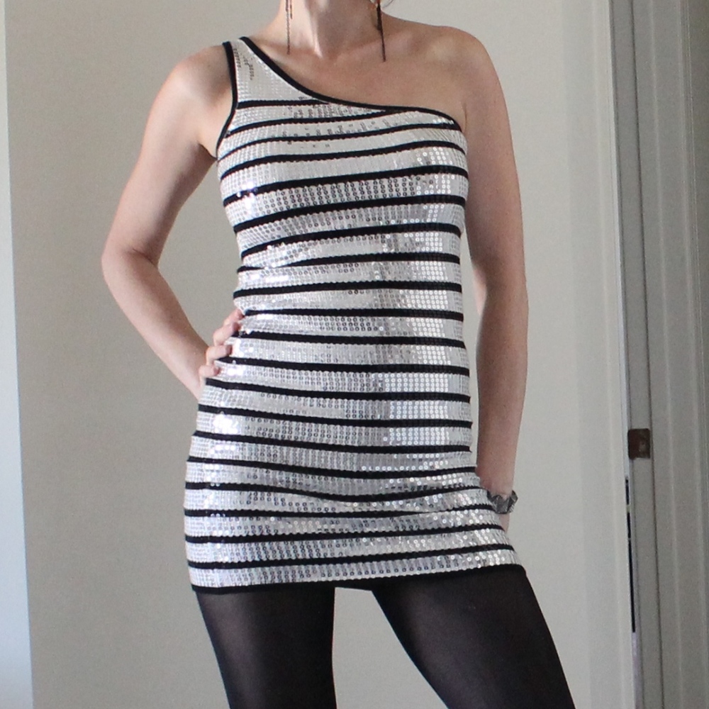 BEBE sequin mini dress